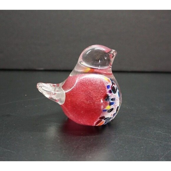 3" blown art glass Bird Multicolored Figurine Paperweight - Picture 1 of 4